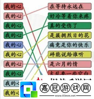 漢字找茬王連線我的心開頭的熱歌攻略