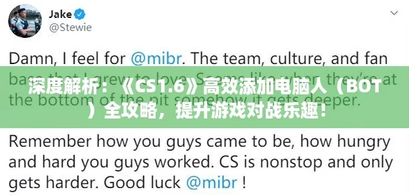 深度解析：CS1.6高效添加電腦人BOT全攻略提升游戲對戰樂趣！