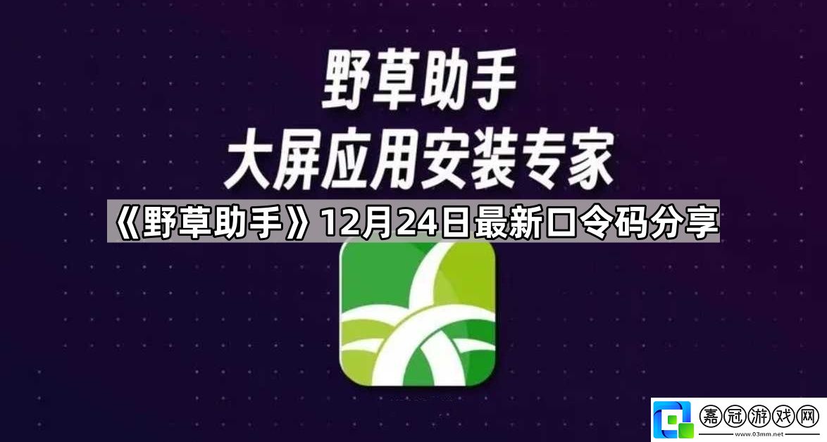 野草助手12.24最新視頻口令是什么