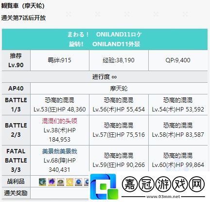 fgo摩天輪旋轉!ONILAND11外景怎么過-神秘之國摩天輪旋轉!ONILAND11外景攻略共享技巧