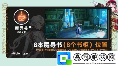 原神為書所愛的人成就如何完成-為書所愛的人8本魔導書和8本書柜位置